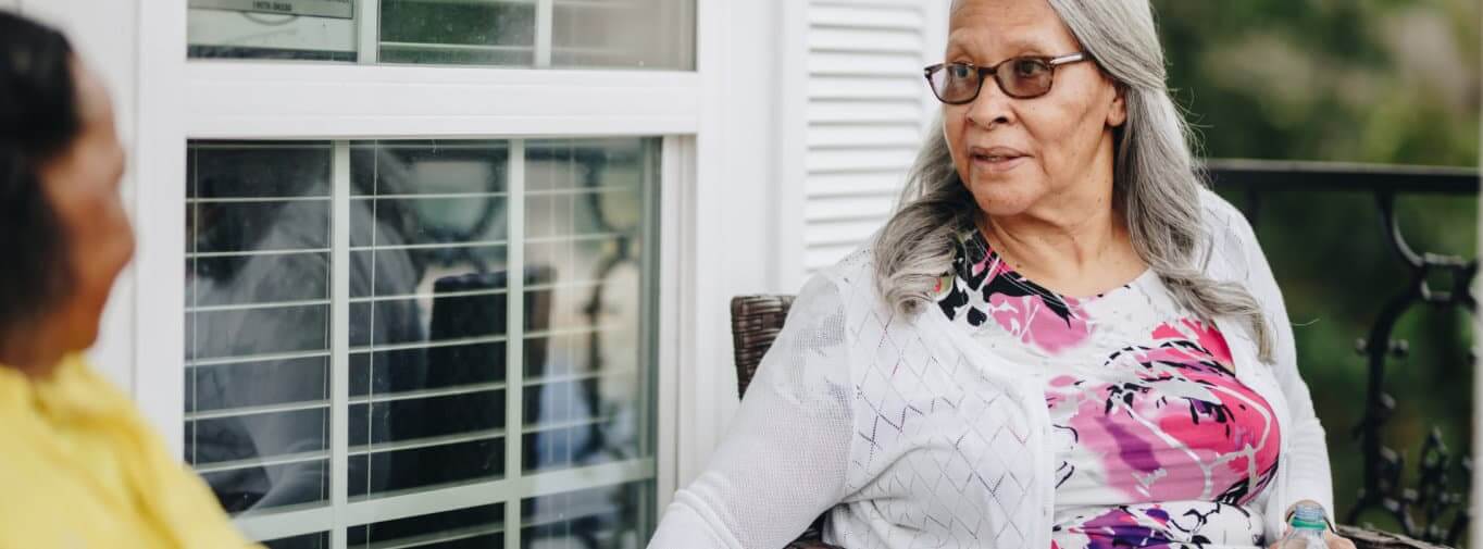 senior woman wearing glasses